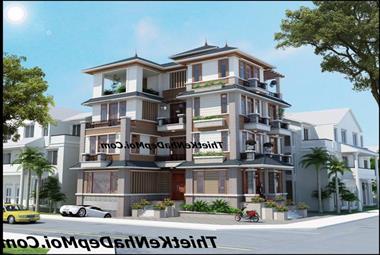 Mẫu thiết kế biệt thự phố đẹp 4 tầng 2 mặt tiền kiểu châu âu