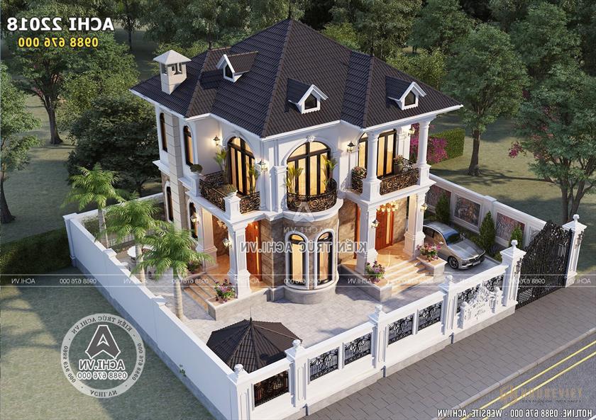 Mẫu nhà đẹp 2 tầng 100m2 3 phòng ngủ đẹp mê hồn khi nhìn từ trên cao