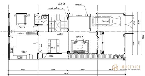 Bản vẽ biệt thự 2 tầng 100m2
