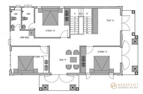 Bản vẽ biệt thự 2 tầng đầy đủ