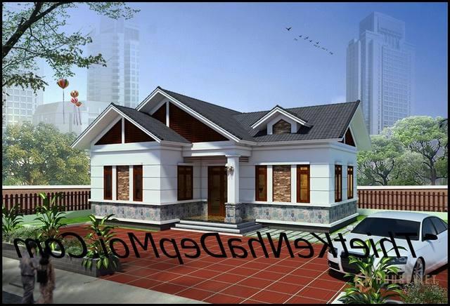 Thiết kế nhà 100m2 3 phòng ngủ có sân vườn ở quê