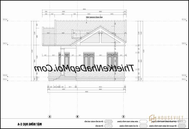 Bản vẽ xây nhà 100m2 3 phòng ngủ ở quê