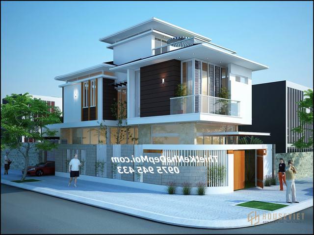 nhà 2 mặt tiền hiện đại 2021
