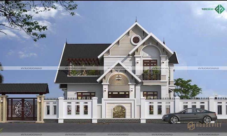 Nét cuốn hút trong mẫu thiết kế biệt thự 2 tầng tân cổ điển mái thái