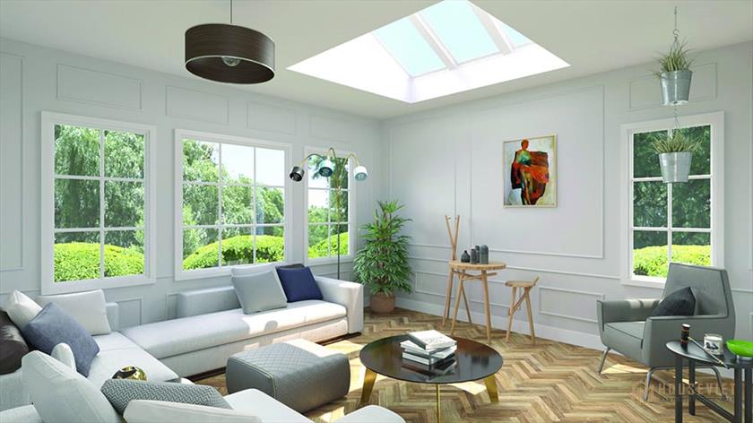 Được đặt ngay trung tâm phòng khách để lấy sáng.