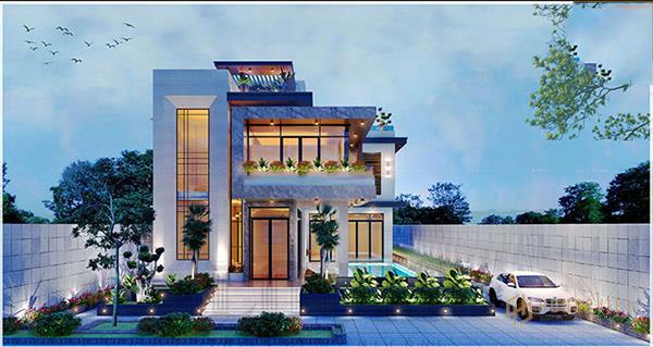 mẫu biệt thự mini 2 tầng hiện đại