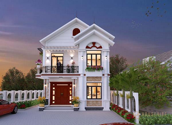 mẫu biệt thự mini 2 tầng hiện đại