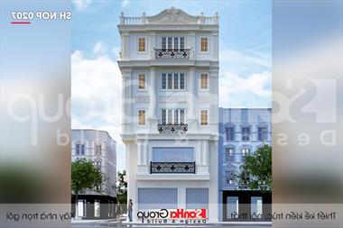 Mẫu thiết kế nhà phố tân cổ điển 5 tầng kết hợp kinh doanh tại Hà Nội - SH NOP 0207