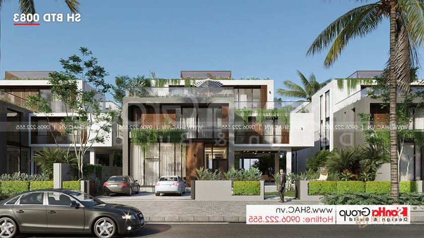 Biệt thự nghỉ dưỡng 500m2 3 tầng phong cách hiện đại - BTD 0083 8 Mặt tiền biệt thự nghỉ dưỡng hiện đại được bố trí thoáng đãng và tinh tế