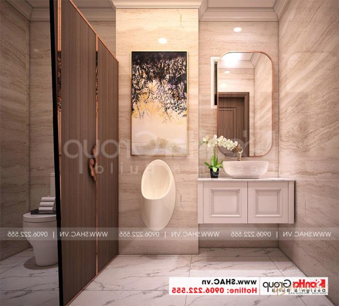 Mẫu thiết kế khách sạn tân cổ điển 5 tầng mặt tiền 10m x 22,5m tiêu chuẩn 3 sao tại Hà Nội - SH KS 0070 66 Thiết kế nội thất phòng tắm khách sạn 3 sao tại Hà Nội