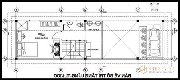 Tầng lửng được bố trí các phòng chức năng phù hợp với nhu cầu sử dụng của gia chủ.