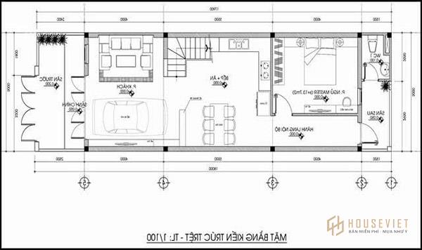 Mặt bằng tầng lửng nhà cấp 4 80m2 được bố trí linh hoạt và linh hoạt