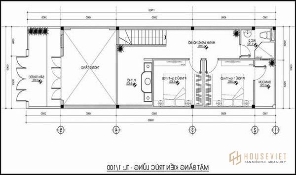 Kiến trúc tầng lửng được bố trí hài hòa với diện tích quy định
