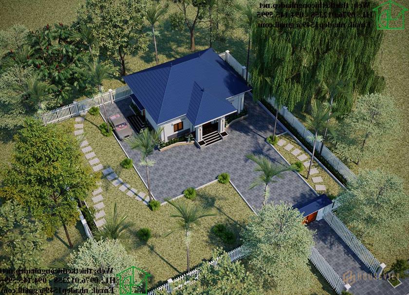 3d tổng thể thiết kế nhà cấp 4 9x12m NDNC4108
