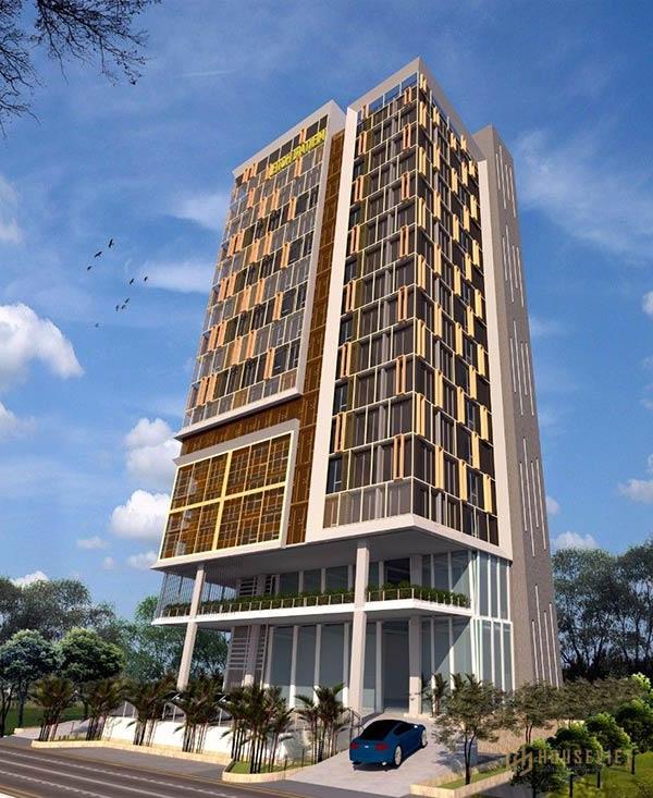 Tiêu chuẩn thiết kế khách sạn 4 sao đảm bảo kiến trúc mới lạ, bắt mắt.  Chia các đường thành các ô để tạo sự tráng lệ và lộng lẫy