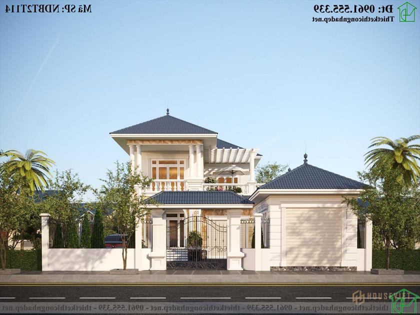 Mẫu biệt thự tân cổ điển 2 tầng 8x15m tại Nghệ An NDBT2T114