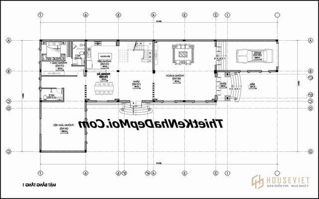 Mặt bằng thiết kế nhà phố rộng 7m 3 tầng