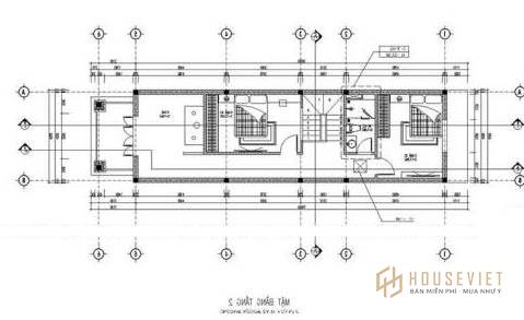 Mẫu nhà 2 tầng 3 phòng ngủ 5x10