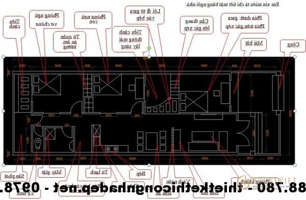 Bản vẽ mặt bằng nhà cấp 4 mái tôn