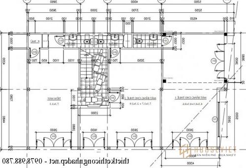 Bản vẽ mặt bằng tầng 1 nhà phố 2 mặt tiền.