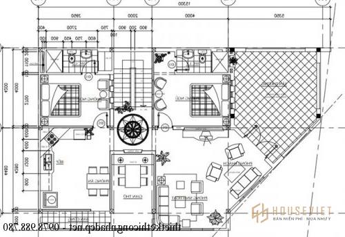 Mặt bằng tầng 3 nhà phố 2 mặt tiền.