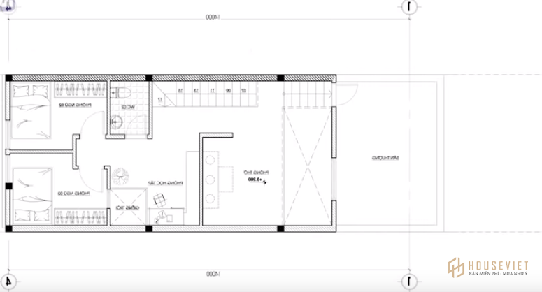 Mẫu nhà cấp 4 gác lửng có sân thượng