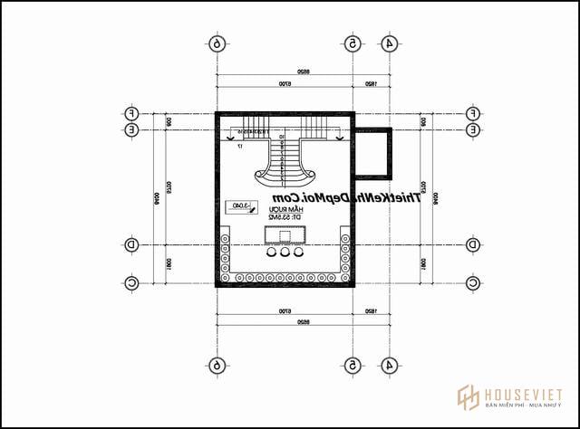 Bản vẽ tầng hầm Rượu 