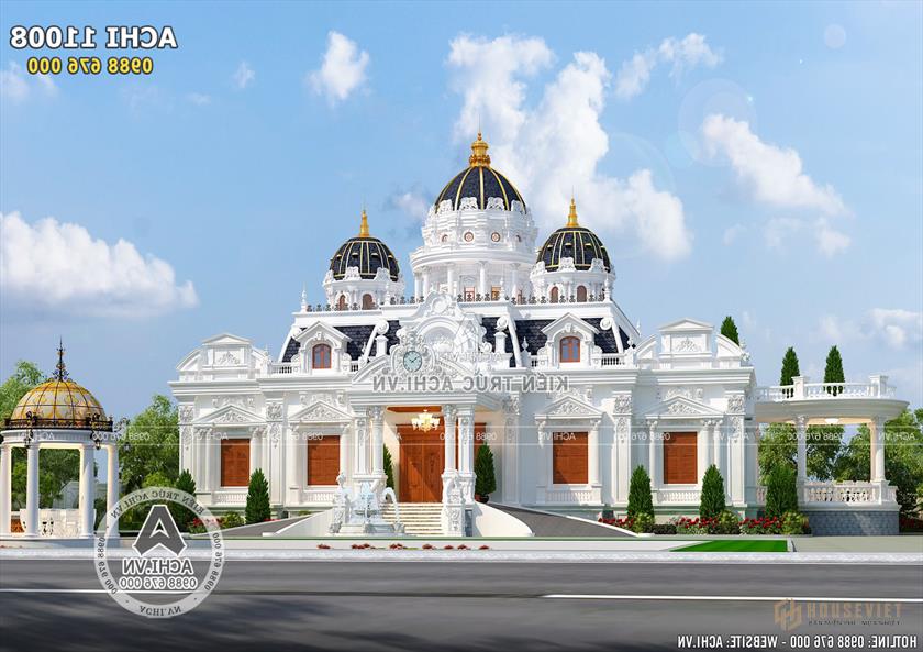 Phối cảnh 3D ngoại thất mẫu thiết kế nhà 300m2.  biệt thự lâu đài