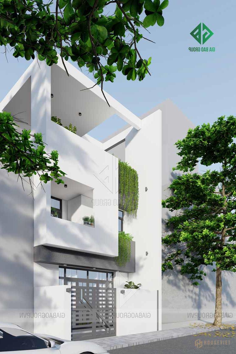 Thiết kế kiến ​​trúc hiện đại hình khối của nhà phố 3 tầng thích hợp kinh doanh hoặc ở