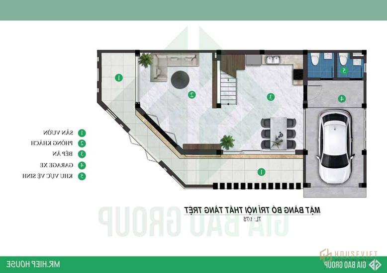 Mẫu thiết kế biệt thự 3 tầng 1 trệt