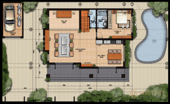 Biệt Thự 2 Tầng Có Hồ Bơi Phong Cách Hiện Đại, Sang Trọng