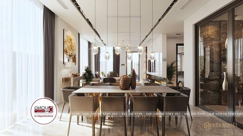 Không gian bếp với nội thất nhập khẩu cao cấp