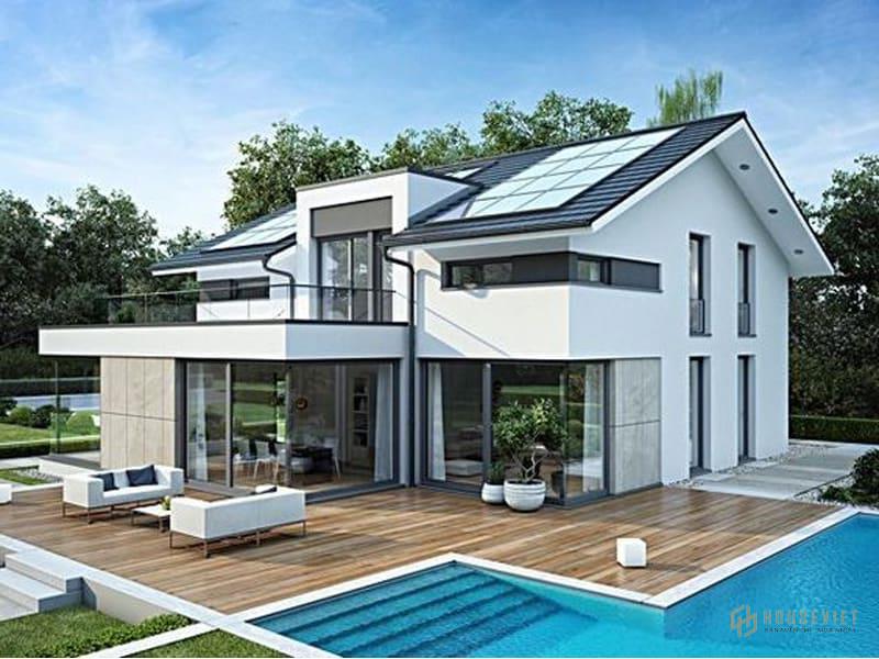 Không gian biệt thự sang trọng và ấn tượng với tông màu trắng trang nhã