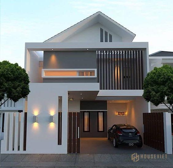 Nhà 2 tầng mặt tiền 6m rộng rãi, công năng sử dụng rất tốt.