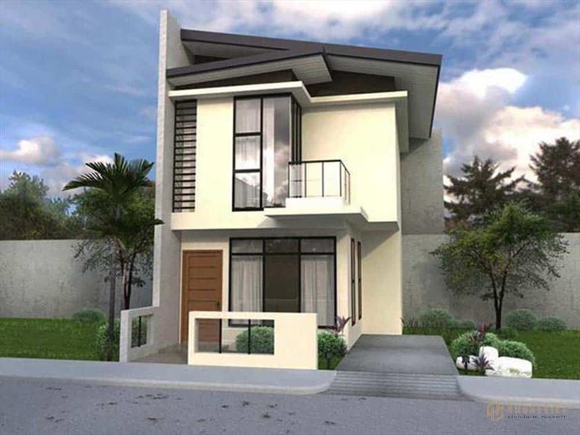 Mẫu nhà 2 tầng mái xéo đơn giản chỉ khoảng 500 triệu đồng.