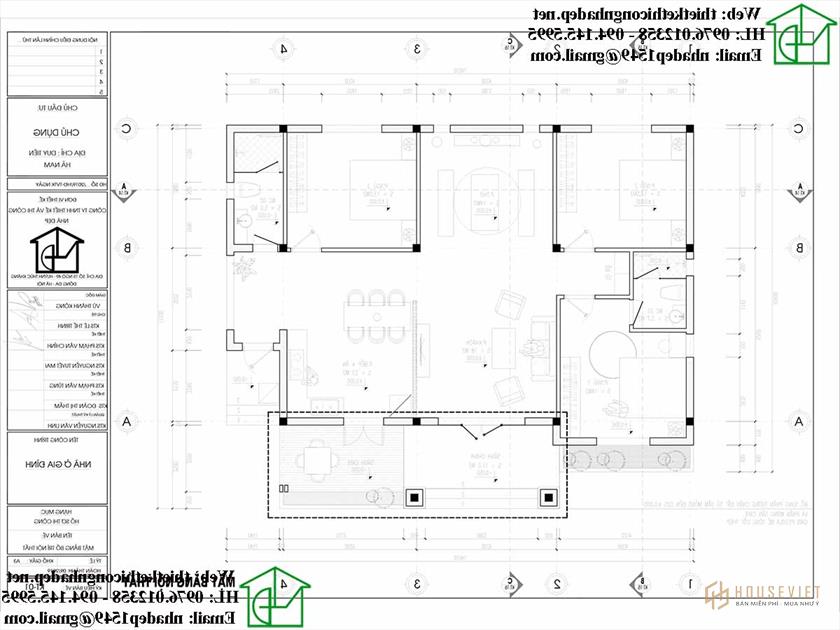 Mẫu nhà cấp 4 hiện đại NDNC4118