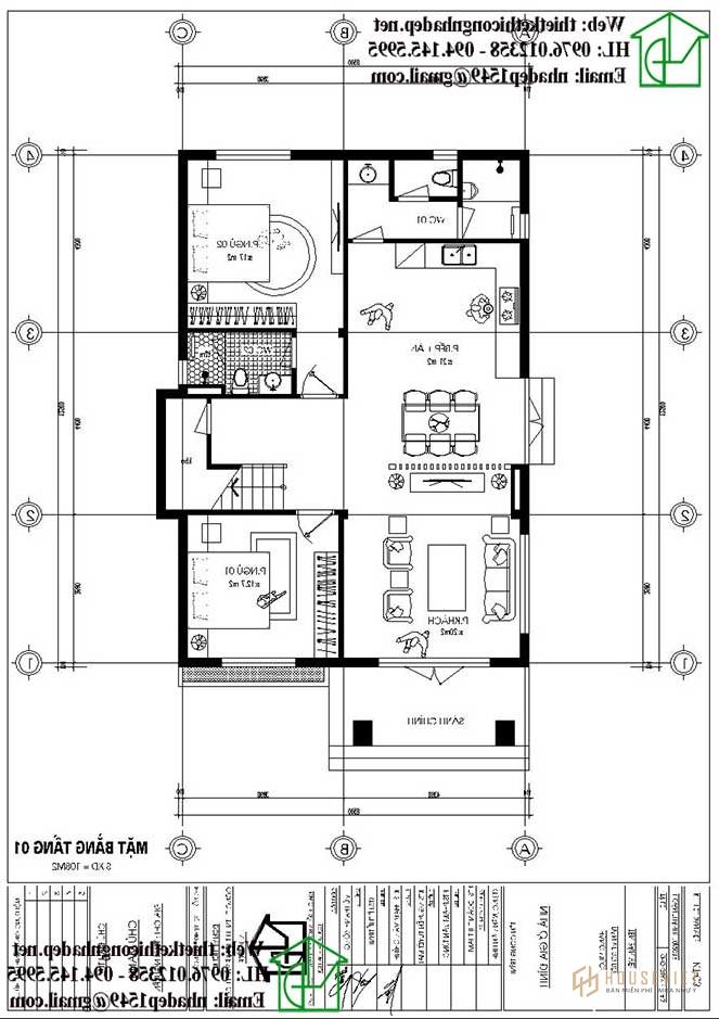 Mẫu thiết kế nhà phố 2 tầng hiện đại NDNP2T10