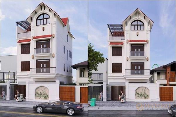 Mẫu nhà 4 tầng 8x10 mái thái