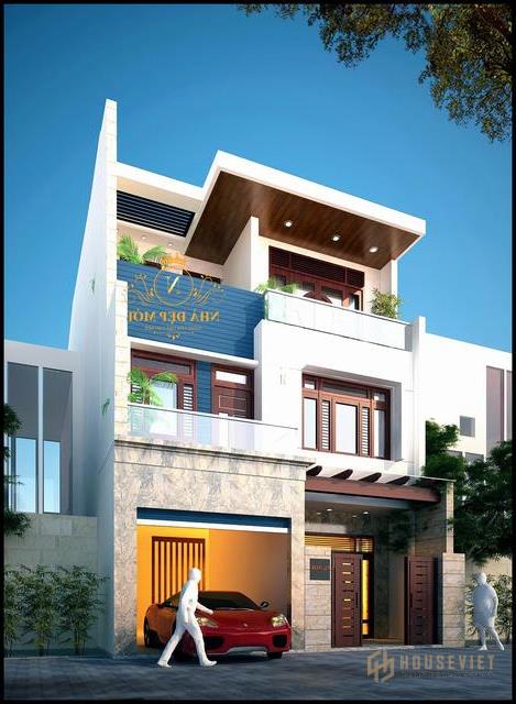 Nhà phố mặt tiền 8m 2 tầng 1 tum