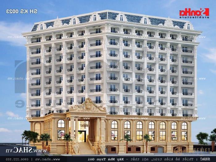 Phối cảnh mặt sau của khách sạn Phối cảnh mặt sau của khách sạn sh ks 0023