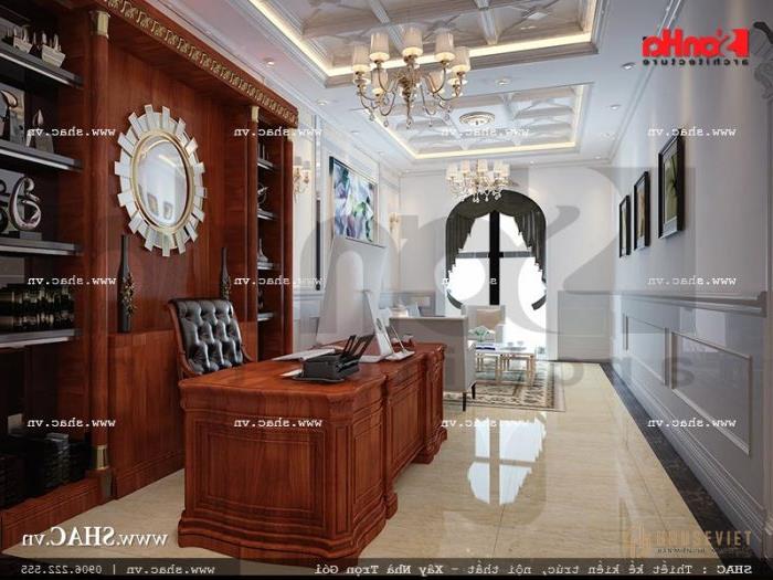 Thiết kế khách sạn 5 sao sang trọng tại Phú Quốc - SH KS 0023 170 Không gian phòng phó giám đốc khách sạn cổ điển 12 tầng cũng được trang bị nội thất đẹp và đảm bảo ánh sáng hợp lý