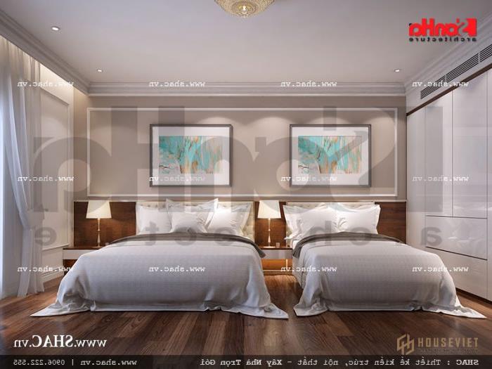 Thiết kế khách sạn 5 sao sang trọng tại Phú Quốc - SH KS 0023 173 Thiết kế nội thất phòng ngủ 2 giường VIP 201 khách sạn 5 sao tại Phú Quốc sh ks 0023