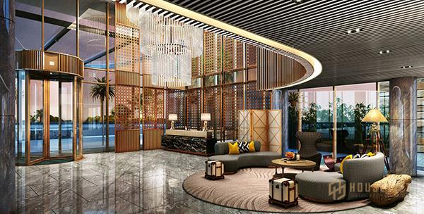 Các chi tiết trang trí hài hòa với không gian sảnh