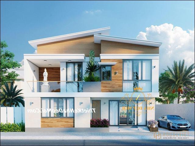 Mẫu nhà hộp 1 trệt 1 lầu 10x10