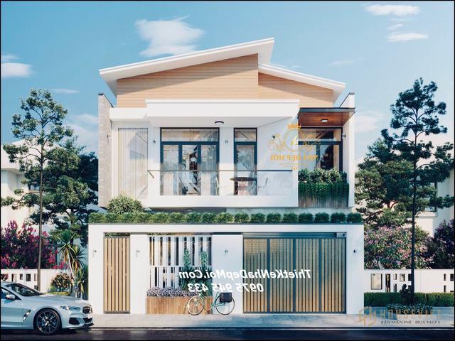 Mẫu nhà ngang 8m 2 tầng hiện đại 2021