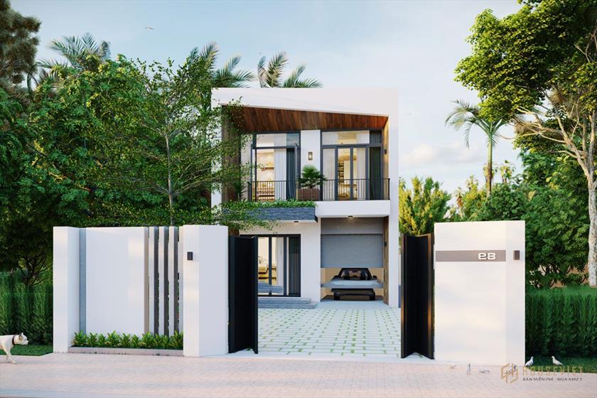 mẫu nhà 2 tầng 4 phòng ngủ 1 phòng thờ
