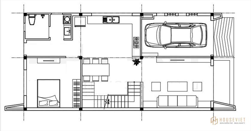 mẫu nhà 2 tầng 4 phòng ngủ 1 phòng thờ