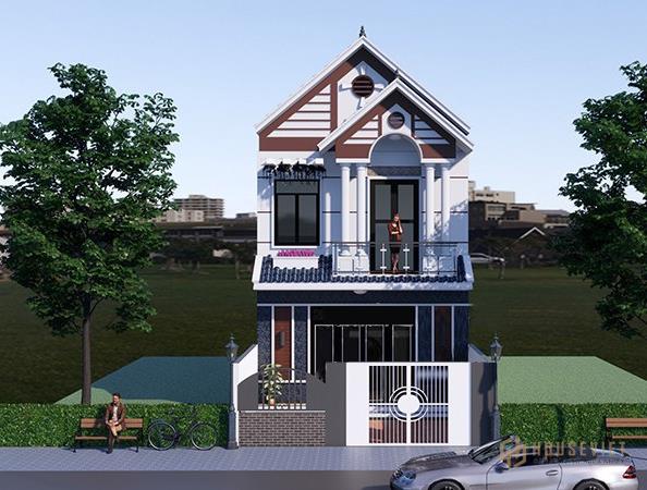 mẫu nhà 2 tầng 4 phòng ngủ 1 phòng thờ