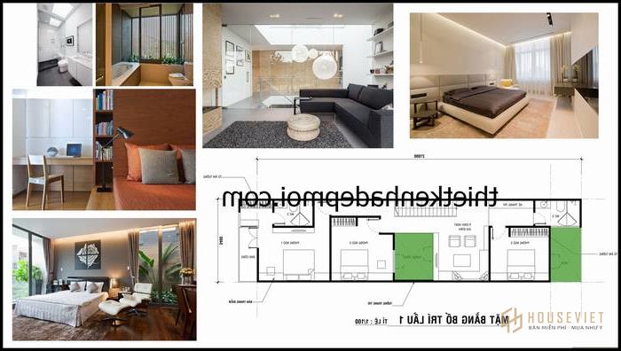 Bản vẽ thiết kế nhà ống 3 tầng đẹp ngang 5m phong cách hiện đại tích hợp không gian xanh