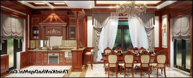 nội thất biệt thự gỗ sang trọng 